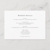 Carte D'accompagnement Élégant nettoyage minima détails mariage (Devant)