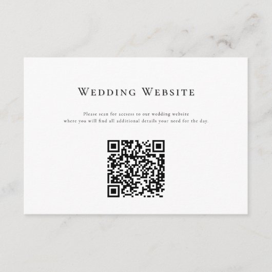 Carte D'accompagnement Élégant nettoyage minima site Web mariage code QR (Devant)