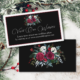 Carte D'accompagnement Élégant Noël Floral Rose Mariage de vacances