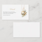 Carte D'accompagnement Élégant Noël Floral Winter Détails (Devant / Derrière)