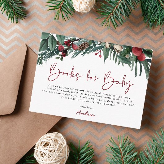 Carte D'accompagnement Elégant Noël Père Noël Baby shower Livres pour béb