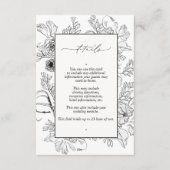 Carte D'accompagnement Elégant noir blanc Mariage Détails (Devant)