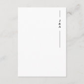 Carte D'accompagnement Elégant noir blanc Monogramme Détails du Mariage (Dos)