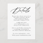 Carte D'accompagnement Elégant noir Calligraphie Détails du Mariage (Devant)