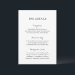 Carte D'accompagnement Élégant noir et blanc Mariage moderne<br><div class="desc">Carte d'enceinte mariage moderne avec un design simple et minimal avec les en-têtes dans un script manuscrit contemporain. Le dos a ton monogramme. La palette de couleurs est molle en noir et blanc et peut être modifiée dans l'outil d'édition de conception. Ce design contemporain convient à tous les styles de...</div>
