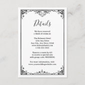 Carte D'accompagnement Elégant noir et blanc Monogramme Détails du Mariag (Devant)