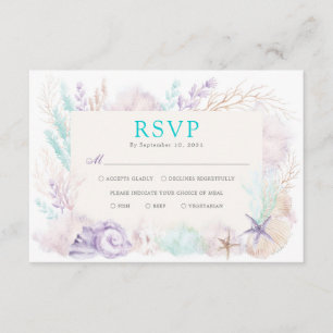 Carte D'accompagnement Elégant océan sous la mer Beach Mariage RSVP