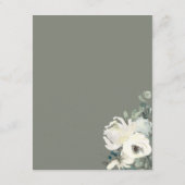 Carte D'accompagnement Elegant Olive Green Floral Wedding Enclosure Card (Dos)