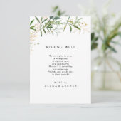 Carte D'accompagnement Elégant Olive Greenery Mariage Wishing Well Card (Debout devant)