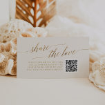 Carte D'accompagnement Elégant or et ivoire QR Code Partager l'amour<br><div class="desc">Cet élégant code QR or et ivoire partage la carte de boîtier d'amour est parfait pour un mariage de automne. Le design neutre présente une carte minimaliste décorée avec une typographie romantique et fantaisiste de feuille d'or. Remarque : Ce design ne comporte pas de véritable feuille d'or. C'est un graphisme...</div>