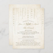 Carte D'accompagnement Elégant or Fairytale Crown (Devant / Derrière)