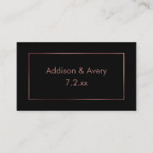 Carte D'accompagnement Élégant or Rose moderne sur Merci noir Insertion (Dos)