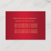 Carte D'accompagnement Elégant or & rouge, Mariage   Mariage (Dos)