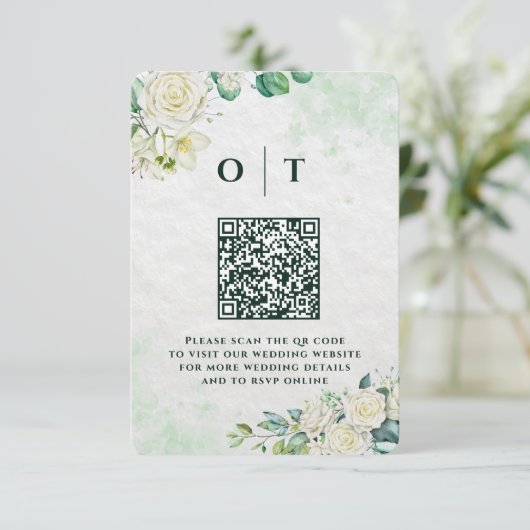 Carte D'accompagnement Elegant Organic Modern Wedding Enclosure Card (Debout devant)