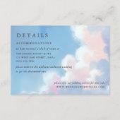Carte D'accompagnement Elegant Painted Blue Sky Puffy Pink Clouds Wedding (Devant)