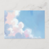 Carte D'accompagnement Elegant Painted Blue Sky Puffy Pink Clouds Wedding (Dos)