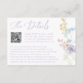 Carte D'accompagnement Elegant Pastel Wildflower QR Code Wedding Details (Devant)