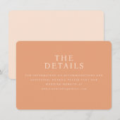 Carte D'accompagnement Elegant Peach Minimalist Wedding Website Card (Devant / Derrière)