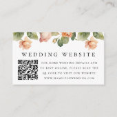 Carte D'accompagnement Elegant Peach Rose site Mariage QR Code (Devant)