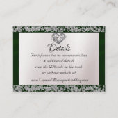 Carte D'accompagnement Elegant Pearl, Emerald Ribbon & Sparkle QR Code (Devant)