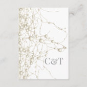 Carte D'accompagnement Elégant Pearl Gold Script Mariage Perles romantiqu (Dos)