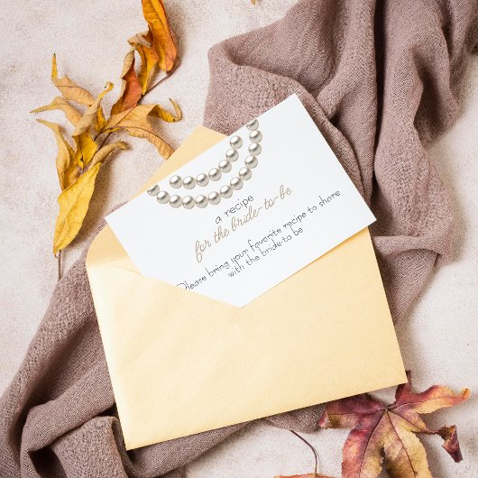 Carte D'accompagnement Elegant Pearl Recette pour que la mariée soit
