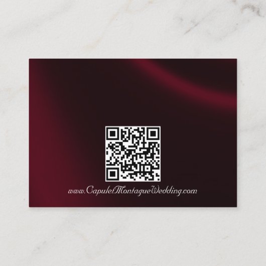 Carte D'accompagnement Elegant Pearl, Ruban Bourgogne et Code QR (Dos)