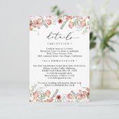 Carte D'accompagnement Élégant Pêche Floral Détails Mariage (Debout devant)