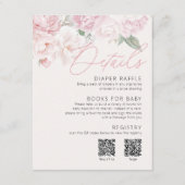 Carte D'accompagnement Elegant Peonies Girl Baby shower Détails 2 QR Code (Devant)