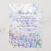 Carte D'accompagnement Élégant Periwinkle Clematis Mariage (Devant / Derrière)