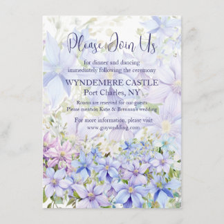 Carte D'accompagnement Élégant Periwinkle Clematis Mariage