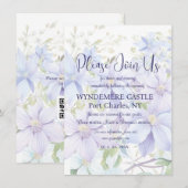 Carte D'accompagnement Élégant Périwinkle Clematis QR Code Mariage (Devant / Derrière)