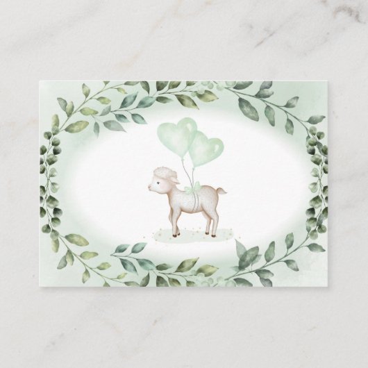Carte D'accompagnement Élégant Petit Lamb Déchet Raffle Bébé Mouton (Dos)