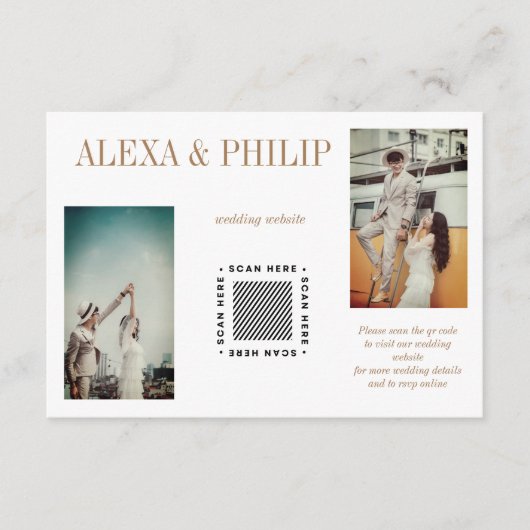 Carte D'accompagnement Elegant Photo Wedding Enclosure Card (Devant)