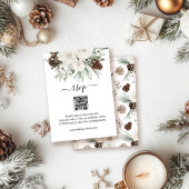 Carte D'accompagnement Elégant Pin d'hiver QR Code Mariage RSVP