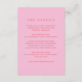 Carte D'accompagnement Elegant Pink and Red Classic Wedding (Devant)