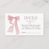 Carte D'accompagnement Elégant Pink Bow Baby shower Déchets Billet Raffle (Devant)