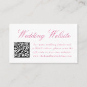 Carte D'accompagnement Elegant Pink Chinoiserie Site Mariage QR Code (Devant)