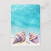 Carte D'accompagnement Elégant Plage Mariage Coquillages Perles Nautiques (Dos)
