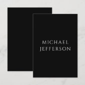 Carte D'accompagnement Elegant Plain Black White Personalized Custom (Devant / Derrière)