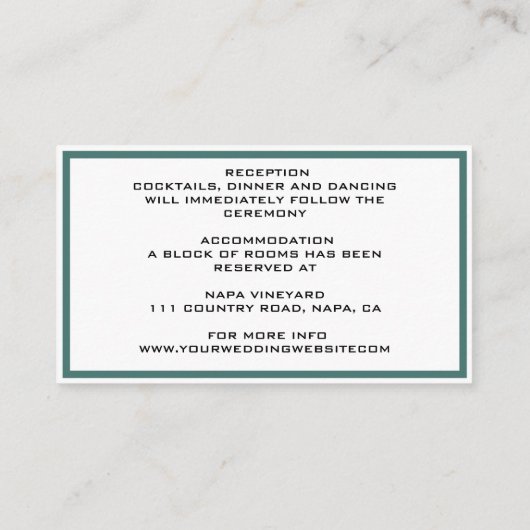 Carte D'accompagnement Élégant plat moderne vert botanique (Dos)