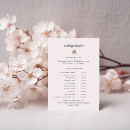 Carte D'accompagnement Elégant Printemps Mariage Jour Planifier