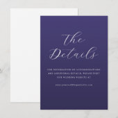 Carte D'accompagnement Elegant Purple Cursive Wedding Details Card (Devant / Derrière)