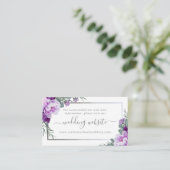 Carte D'accompagnement Élégant Purple & Silver Floral Mariage Website (Debout devant)