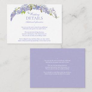 Carte D'accompagnement Élégant Purple Wisteria Classic Détails du script
