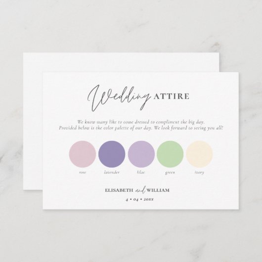 Carte D'accompagnement Elégant QR Code lilas rose Pastel Mariage habillé (Devant / Derrière)