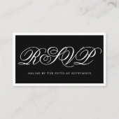 Carte D'accompagnement Élégant QR RSVP noir et blanc moderne (Devant)
