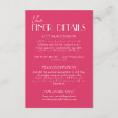 Carte D'accompagnement Elegant Raspberry Pink Stylish Wedding Details (Devant)