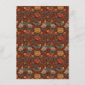 Carte D'accompagnement Elegant Red Floral Border (Dos)