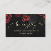 Carte D'accompagnement Élégant Red Roses Mariage gothique Registre (Devant)